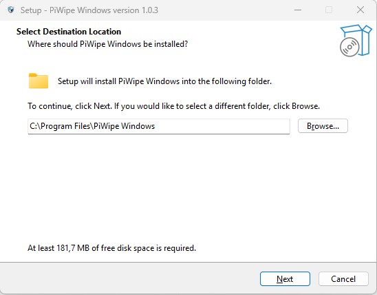 Installation wizard