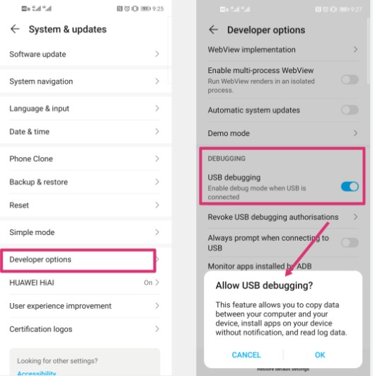 Android USB Debugging setup