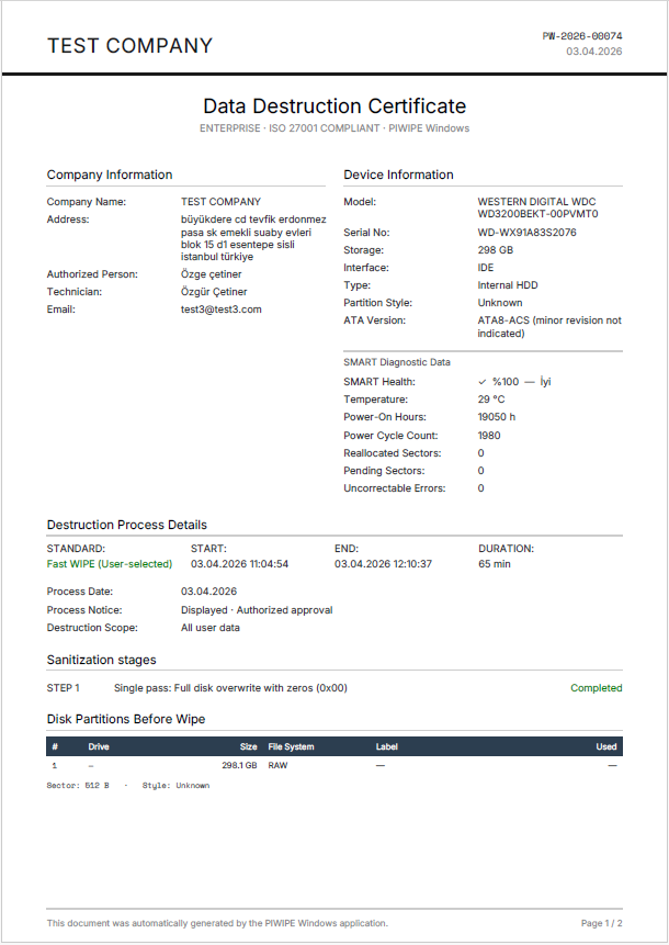 Sample PDF certificate — Page 1